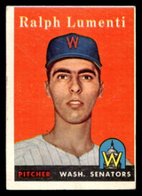 1958 Topps #369 Ralph Lumenti Very Good RC Rookie  ID: 511939