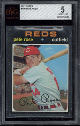 1971 Topps #100 Pete Rose Reds BVG 5 EX