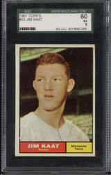 1961 Topps #63 Jim Kaat Twins SGC 5 EX