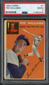 1954 Topps #1 Ted Williams Red Sox PSA 2 Good