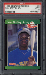 1989 Donruss The Rookies #3 Ken Griffey Jr. Mariners PSA 9 Mint RC