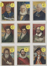1911 T68 HEROES OF HISTORY  Partial Set 29 different/100 with 13 duplicates WILL SELL SINGLES  #*sku37114