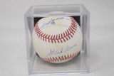 Hank Aaron Willie Mays Baseball Signed Autograph PSA/DNA 500 HR 9 Signatures 9 MINT