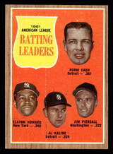1962 Topps #51 Cash/Howard/Kaline/Piersall A.L. Batting Leaders Ex-Mint  ID: 512819