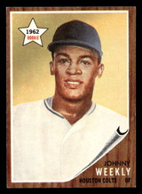 1962 Topps #204 Johnny Weekly Ex-Mint RC Rookie  ID: 512907
