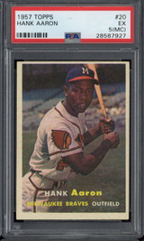 1957 Topps #20 Hank Aaron Braves PSA 5m EX Miscut