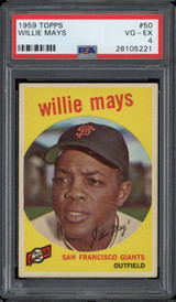1959 Topps #50 Willie Mays Giants PSA 4 VG-EX
