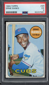1969 Topps #20 Ernie Banks Cubs PSA 5 EX