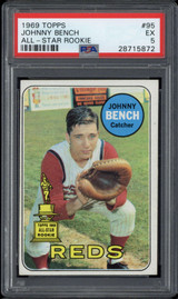1969 Topps #95 Johnny Bench Reds PSA 5 EX