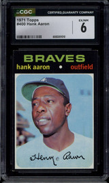 1971 Topps #400 Hank Aaron Braves CGC 6 EX-Mint