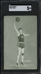 1948-49 Exhibits George Mikan Lakers SGC 5 EX RC Postcard