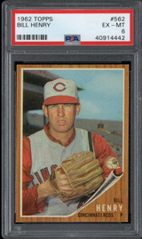 1962 Topps #562 Bill Henry Reds PSA 6 EX-Mint High #