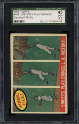 1959 Topps #468 Duke Snider's Play Brings LA Victory SGC 3.5 VG+