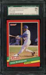 1991 Donruss Rookies #33 Ivan Rodriguez Rangers SGC 9 Mint RC