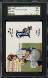 2006 Just #13 Justin Verlander Tigers SGC 10 Gem Mint RC Preview
