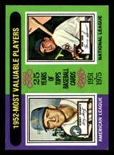 1975 Topps Mini #190 1952 's Bobby Shantz/Hank Sauer MVP Near Mint MINI  ID: 513611