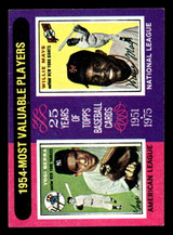1975 Topps Mini #192 1954 's Yogi Berra/Willie Mays MVP Ex-Mint MINI  ID: 513621