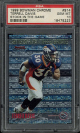 1999 Bowman Chrome #S14 Terrell Davis Broncos PSA 10 Gem Mint Stock in the Game
