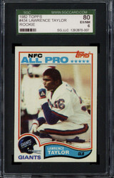 1982 Topps #434 Lawrence Taylor Giants SGC 6 EX-Mint RC