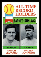 1979 Topps #418 Dutch Leonard/Walter Johnson ATL Near Mint 