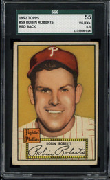 1952 Topps #59 Robin Roberts Phillies SGC 4.5 VG-EX+ Red Back