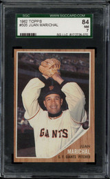 1962 Topps #505 Juan Marichal Giants SGC 7 Near Mint