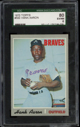 1970 Topps #500 Hank Aaron Braves SGC 6 EX-Mint