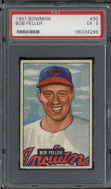 1951 Bowman #30 Bob Feller Indians PSA 5 EX