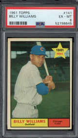 1961 Topps #141 Billy Williams Cubs PSA 6 EX-Mint RC