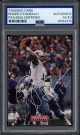 Roger Staubach 1990 Pro Set #37 Signed Auto PSA/DNA Slab Cowboys ID: 515288