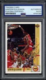 Hakeem Akeem Olajuwon 1991-92 Upper Deck #254 Signed Auto PSA/DNA Slab Rockets