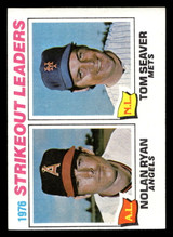 1977 Topps #6 Nolan Ryan/Tom Seaver Strikeout Leaders Excellent+  ID: 515311
