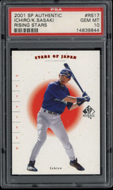 2001 SP Authentic RS17 Stars of Japan Ichiro Mariners PSA 10 GEM MINT RC Sasaki