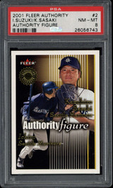 2001 Fleer Authority #2 Ichiro Mariners PSA 8 NM-MINT RC 556/1750 Sasaki