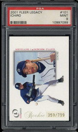 2001 Fleer Legacy #101 Ichiro Mariners PSA 9 MINT RC 359/799
