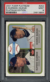 2001 Fleer Platinum #252 Ichiro Mariners PSA 9 MINT RC Guzman ID: 517777