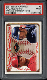 2001 Fleer Platinum #3 Ichiro Mariners PSA 9 RC Winning Combinations Pujols /250