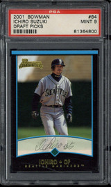 2001 Bowman Draft Picks #84 Ichiro Mariners PSA 9 MINT RC