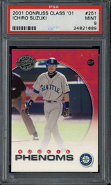 2001 Donruss Class 01 #251 Ichiro Mariners PSA 9 MINT RC Phenoms 151/625