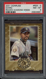 2001 Donruss Rookie Diamond Kings Ichiro Mariners PSA 8 NM-MINT RC