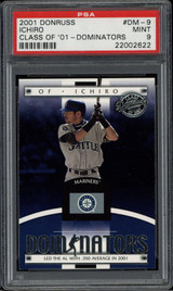 2001 Donruss Dominators DM-9 Ichiro Mariners PSA 9 MINT RC Class of 01