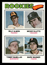 1977 Topps #490 Billy Almon/Mickey Klutts/Tom McMillan/Mark Wagner Rookie Shortstops Near Mint RC Rookie  ID: 517884