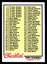 1978 Topps #74 Checklist 1-121 Near Mint  ID: 518880