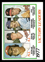 1978 Topps #205 Steve Carlton/Dave Goltz/Dennis Leonard/Jim Palmer Victory Leaders Ex-Mint  ID: 519408