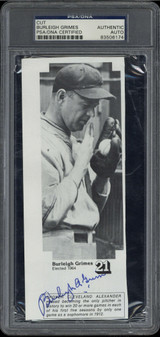 Burleigh Grimes Magazine Photo Signed Auto PSA/DNA Slab Brooklyn