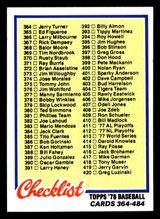 1978 Topps #435 Checklist 364-484 Near Mint  ID: 520410
