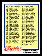1978 Topps #535 Checklist 485-605 Near Mint  ID: 521163