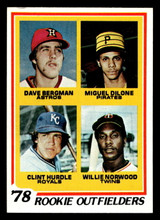 1978 Topps #705 Dave Bergman/Miguel Dilone/Clint Hurdle/Willie Norwood Rookie Outfielders Ex-Mint RC Rookie 