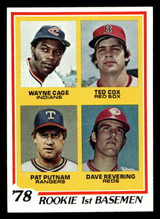 1978 Topps #706 Wayne Cage/Ted Cox/Pat Putnam/Dave Revering Rookie 1st Basemen Ex-Mint RC Rookie 