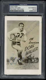 Doak Walker Postcard Signed Auto PSA/DNA Slab All American